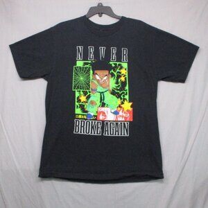 Never Broke Again Graphic Print T-Shirt Black Men Size | L